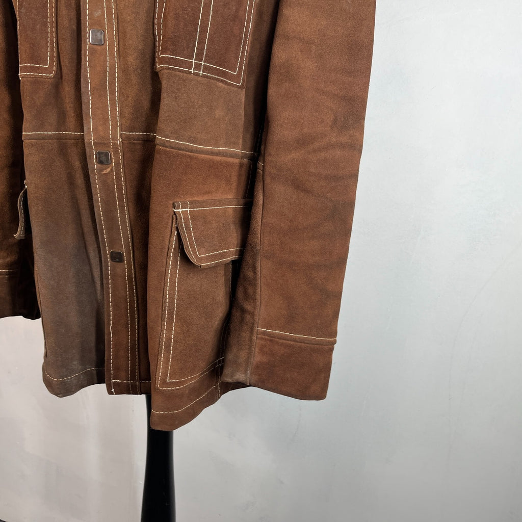 Vintage Excelled Heavy Suede Leather Rugged Wear Jacket size 44 Made in Canada