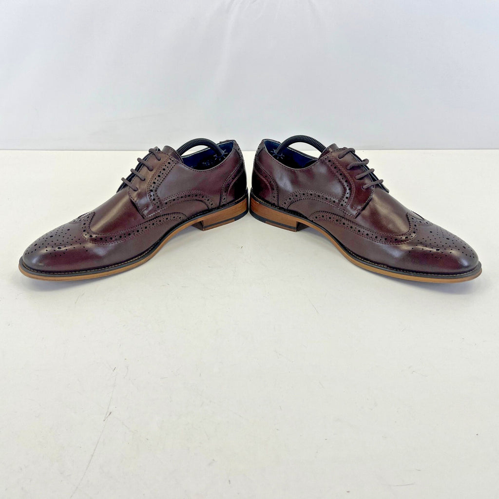 Bruno Marc New York Men's Dark Brown Leather Lined Dress Shoes UK 8.5 EU 42.5