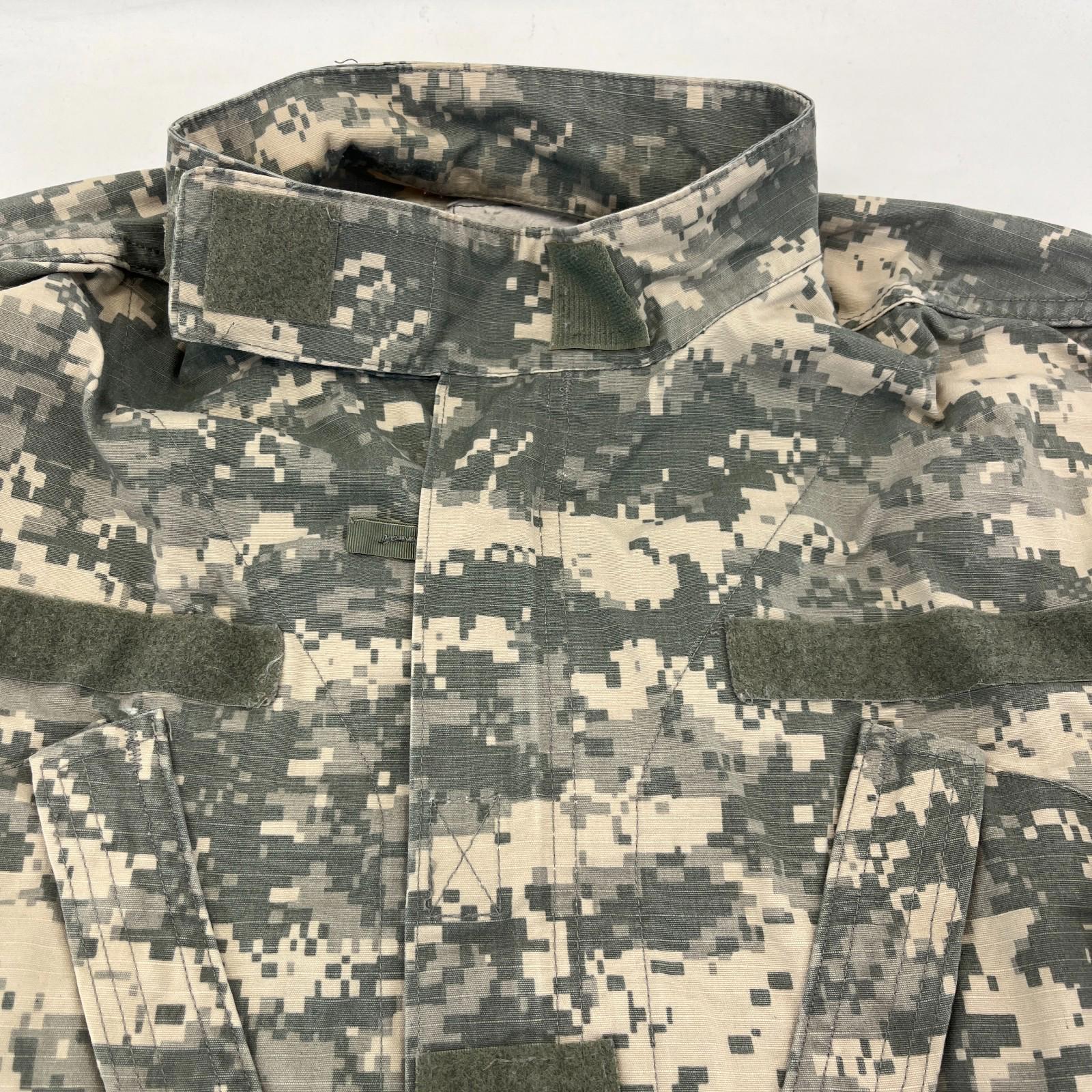 US Army Digital Camo Combat Uniform Ripstop Field Zip Coat Jacket Medium Short