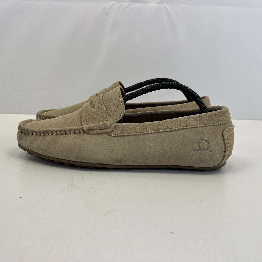 Chatham Parker Shoes Men’s Suede Leather Moccasin Loafers size 8 Beige