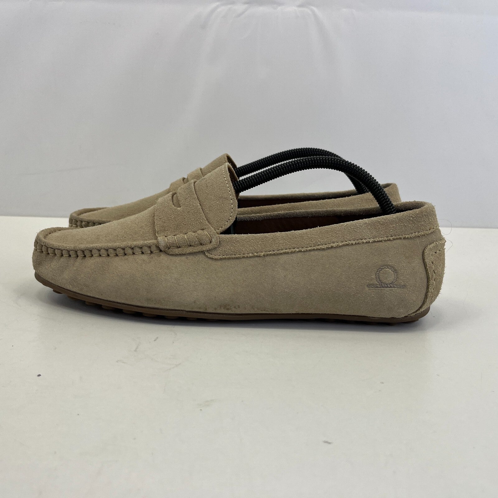 Chatham Parker Shoes Men’s Suede Leather Moccasin Loafers size 8 Beige