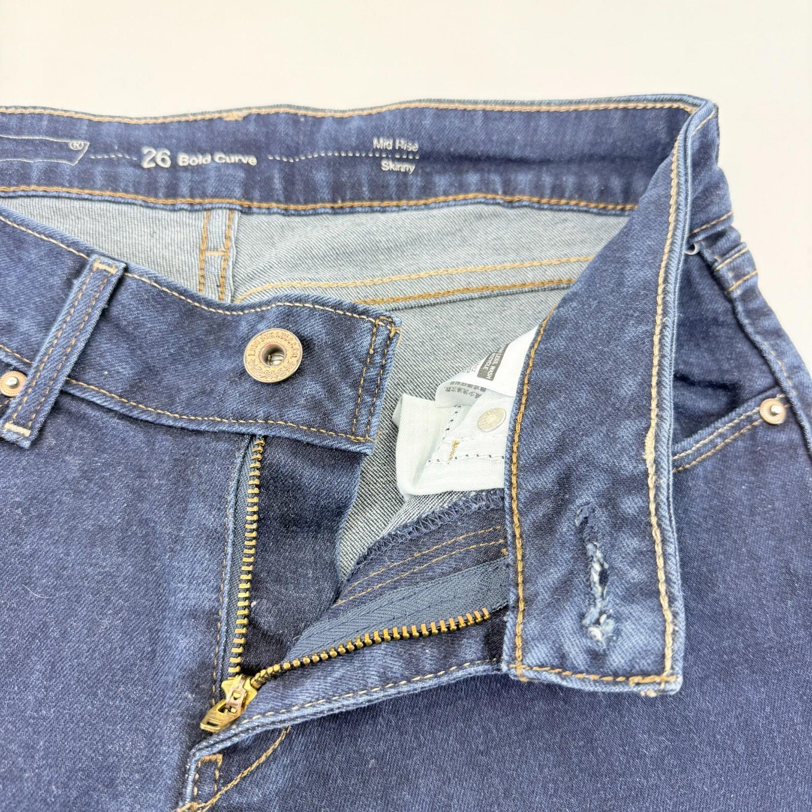 Levi's Bold Curve Jeans Modern Rise Skinny Women Blue Denim W26" L26" Low Waist
