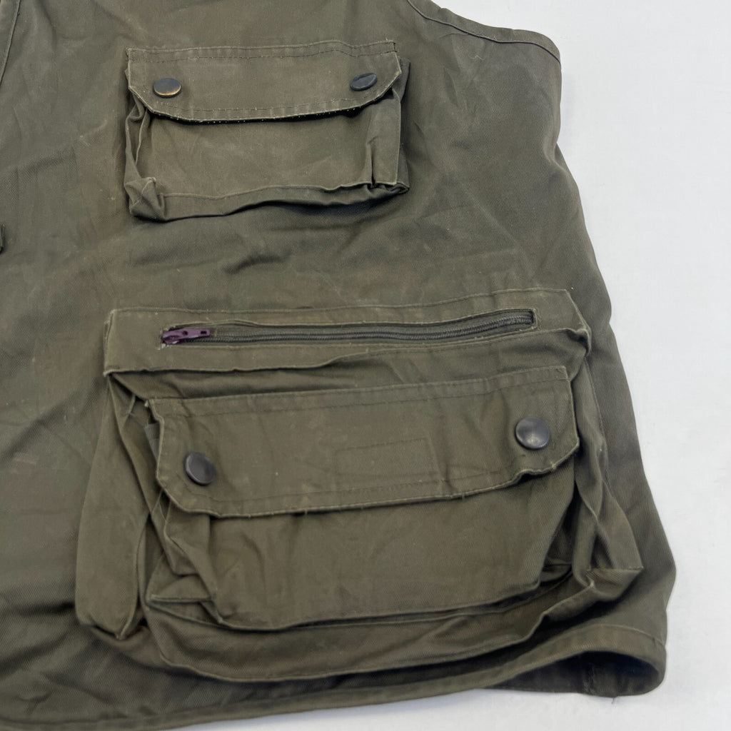Khaki Green Men's Fishing Vest Gilet Hunting Shooting Multi Pocket size 4XL