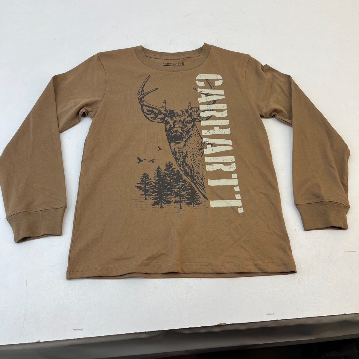 Carhartt Kids Khaki Brown Graphic Print Long Sleeve T-Shirt size 7 years - New
