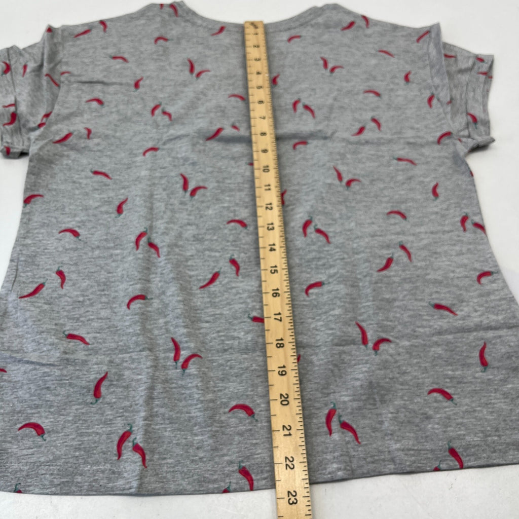 M&S Ladies Pyjama Set size S 8-10 Grey with Chillies Long Leg Short Sleeve  BNWT