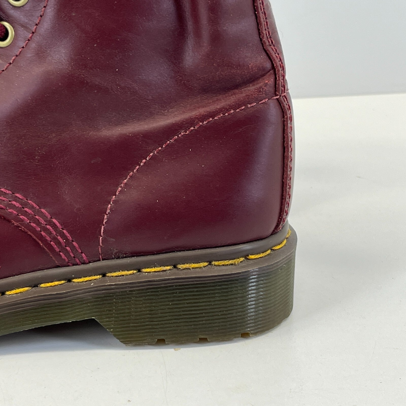 Dr Martens 1460 Pascal Black Red Leather Ankle 8 Hole Boots Size UK 5 EU 38