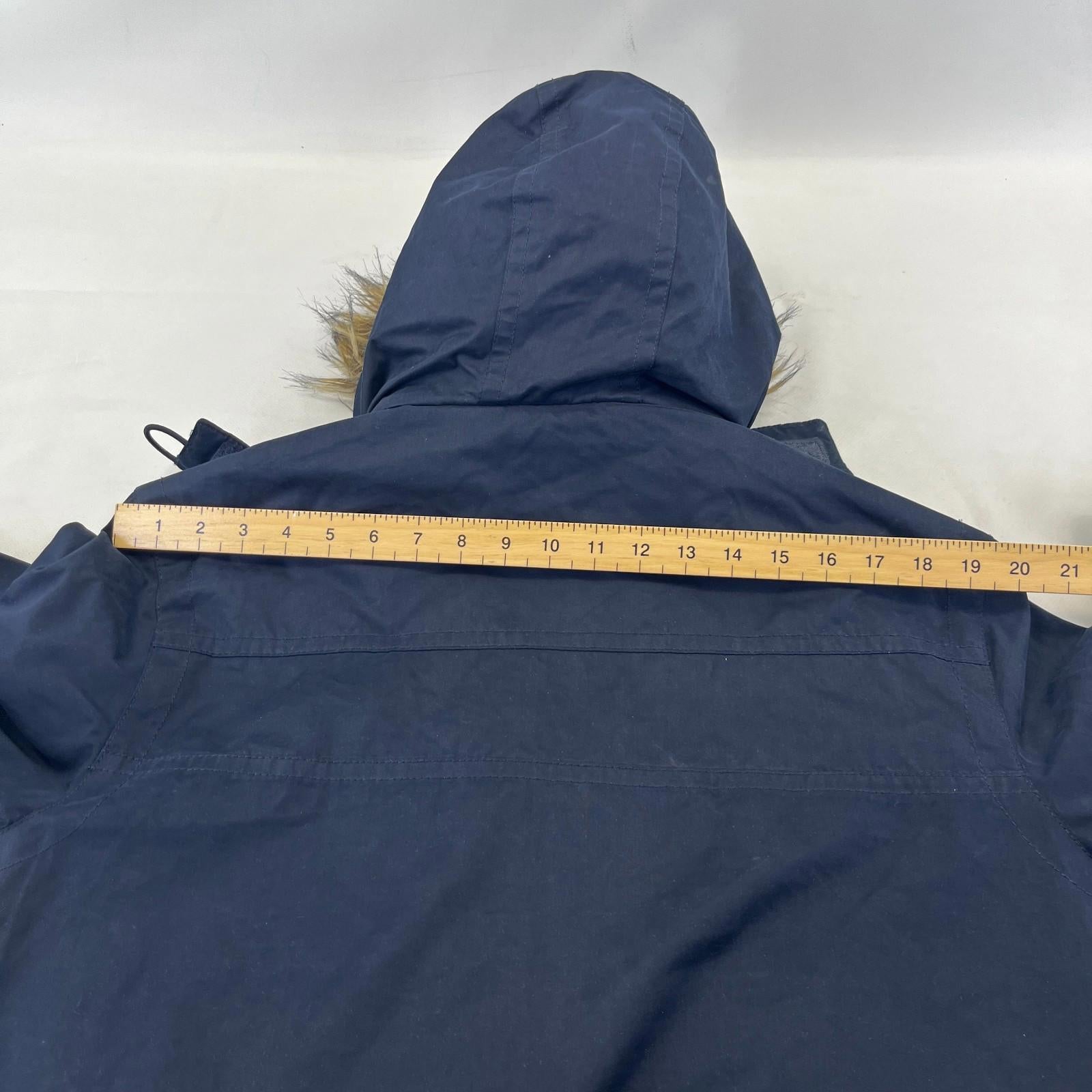 SuperDry Mens Windbomber Bomber Jacket size Large Hooded in Navy Blue Microfibre