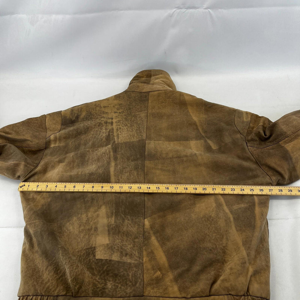 The Vali Collection Soft Leather Jacket 80s Brown Distressed Look size XL