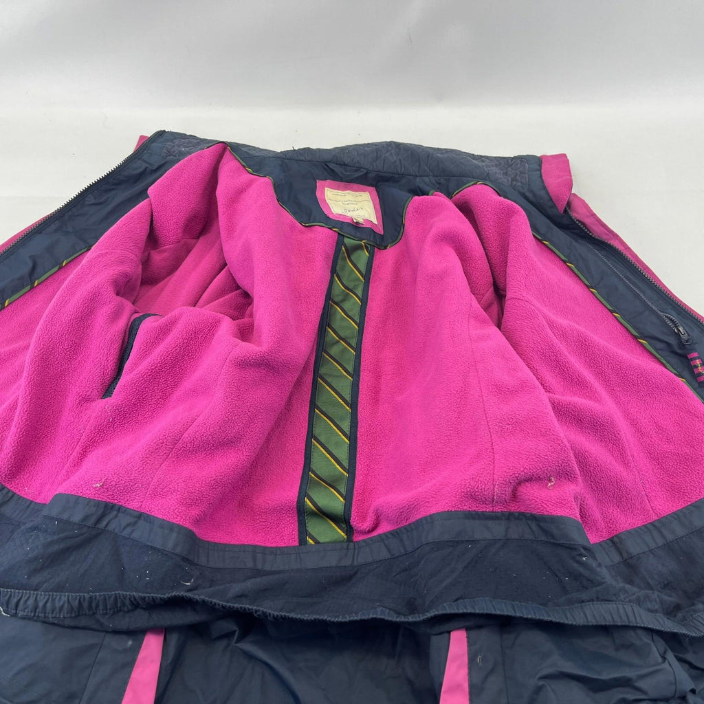 Joules Waterproof Hiking Jacket Raincoat Women’s Size 18 Navy Blue & Pink Coast