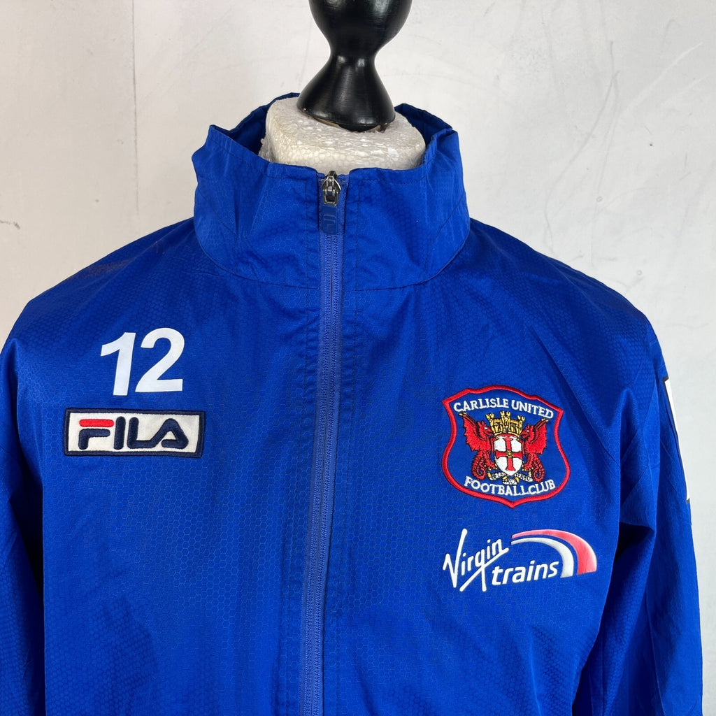 Carlisle United Fila Training Jacket Windbreaker Embroidered Blue size M