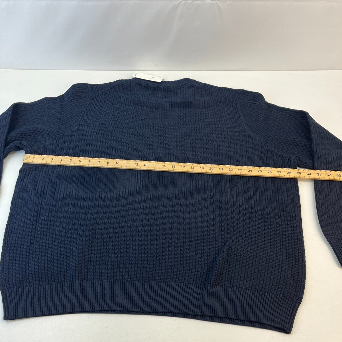 M&S Men's Cotton Blend Cable Knit Crew Neck Jumper Dark Navy Blue size 3XL New