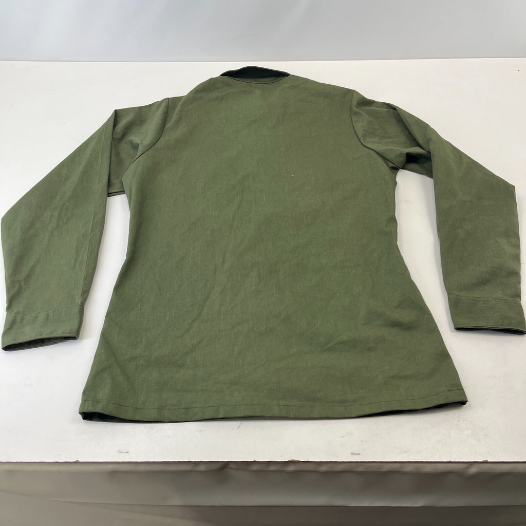 Vintage American Army Military Long Sleeve Dura Press Shirt Olive Green size L