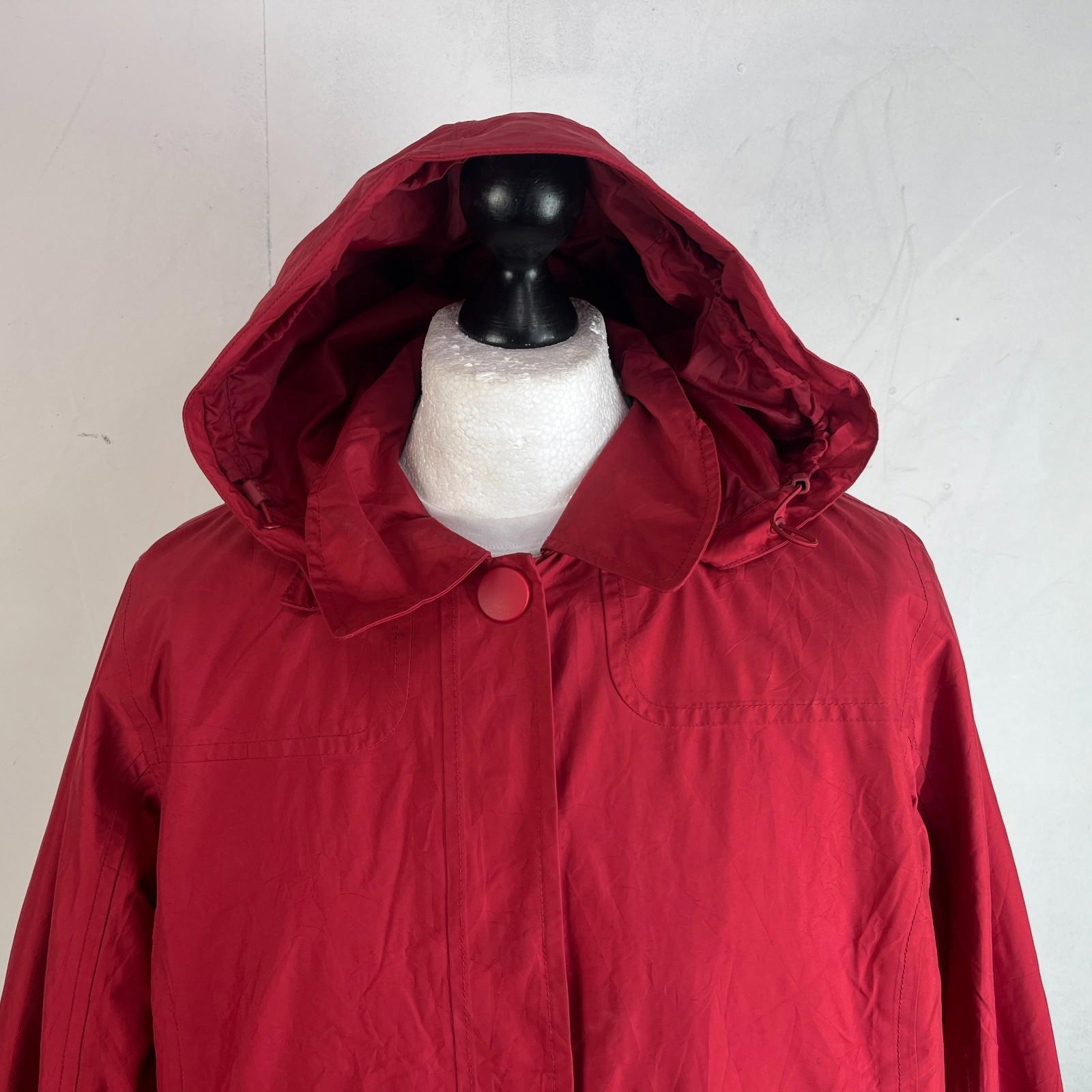 LL Bean Women's Waterproof Parka Vintage Field Country Coat in Red size XL