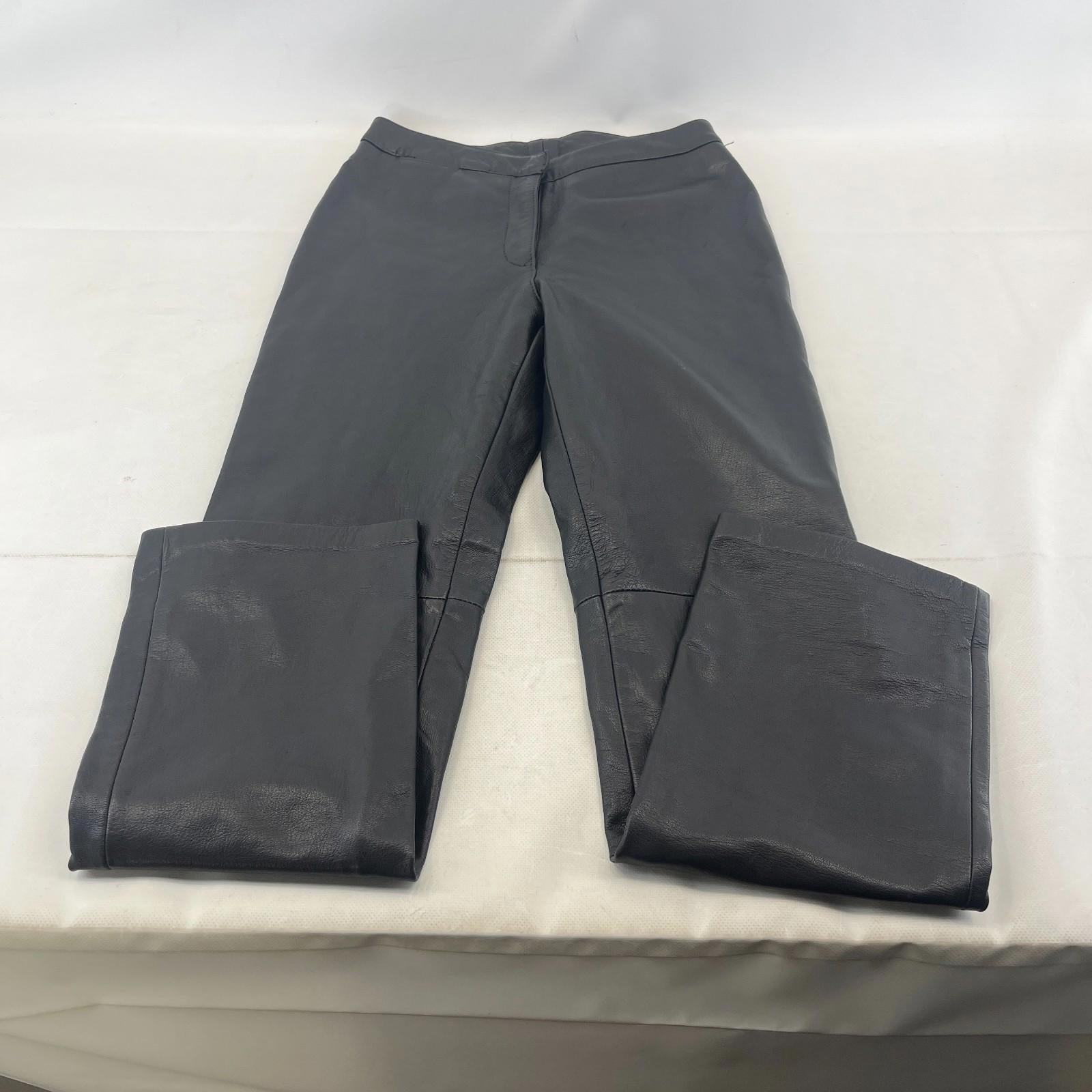 Women’s Real Leather Trousers/Jeans in Black UK size 12
