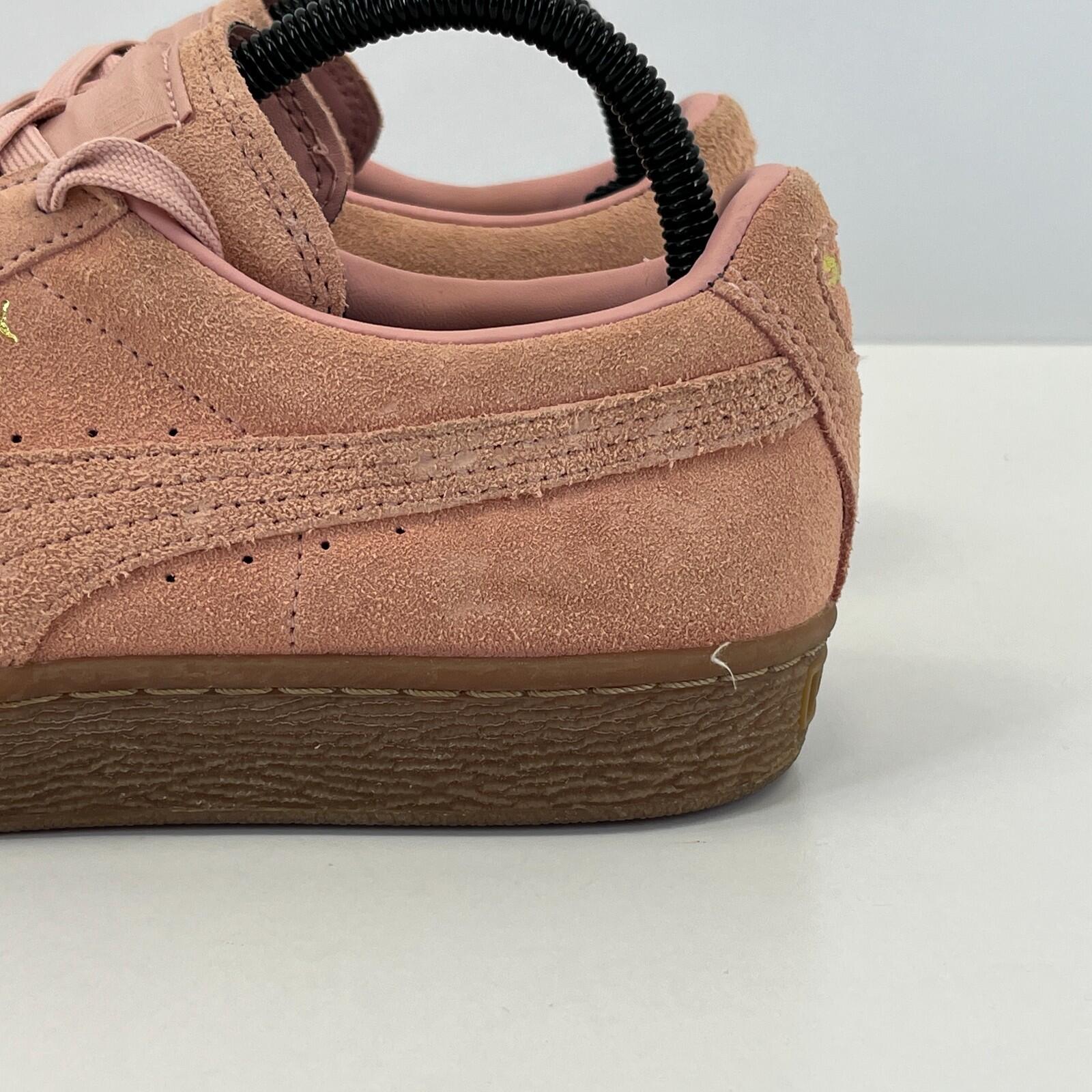 Puma Women's Palermo Trainers Suede Low Top Gum Sole in Pastel Ping UK size 6