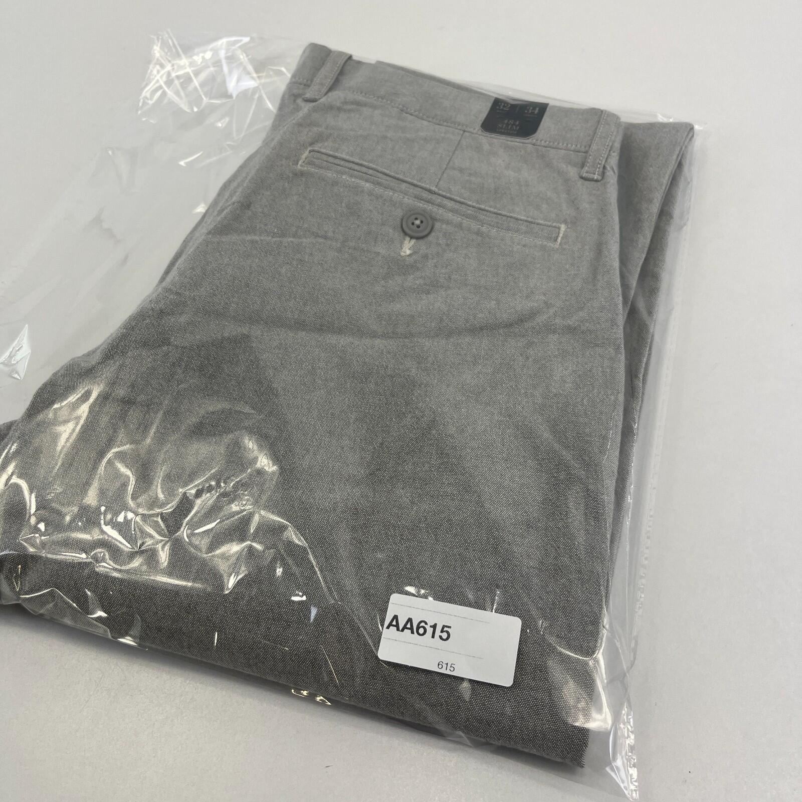 J Crew 484 Slim Fit Stretch Chino Trousers Light Grey W32" L34" New with Tags