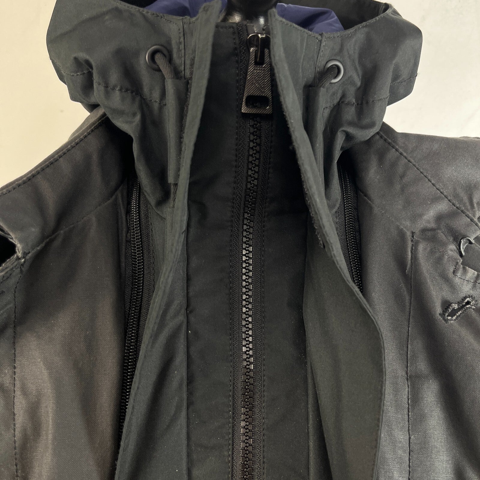 Superdry Idris Elba The Director Raincoat Jacket w/ Removable Hood Black size M