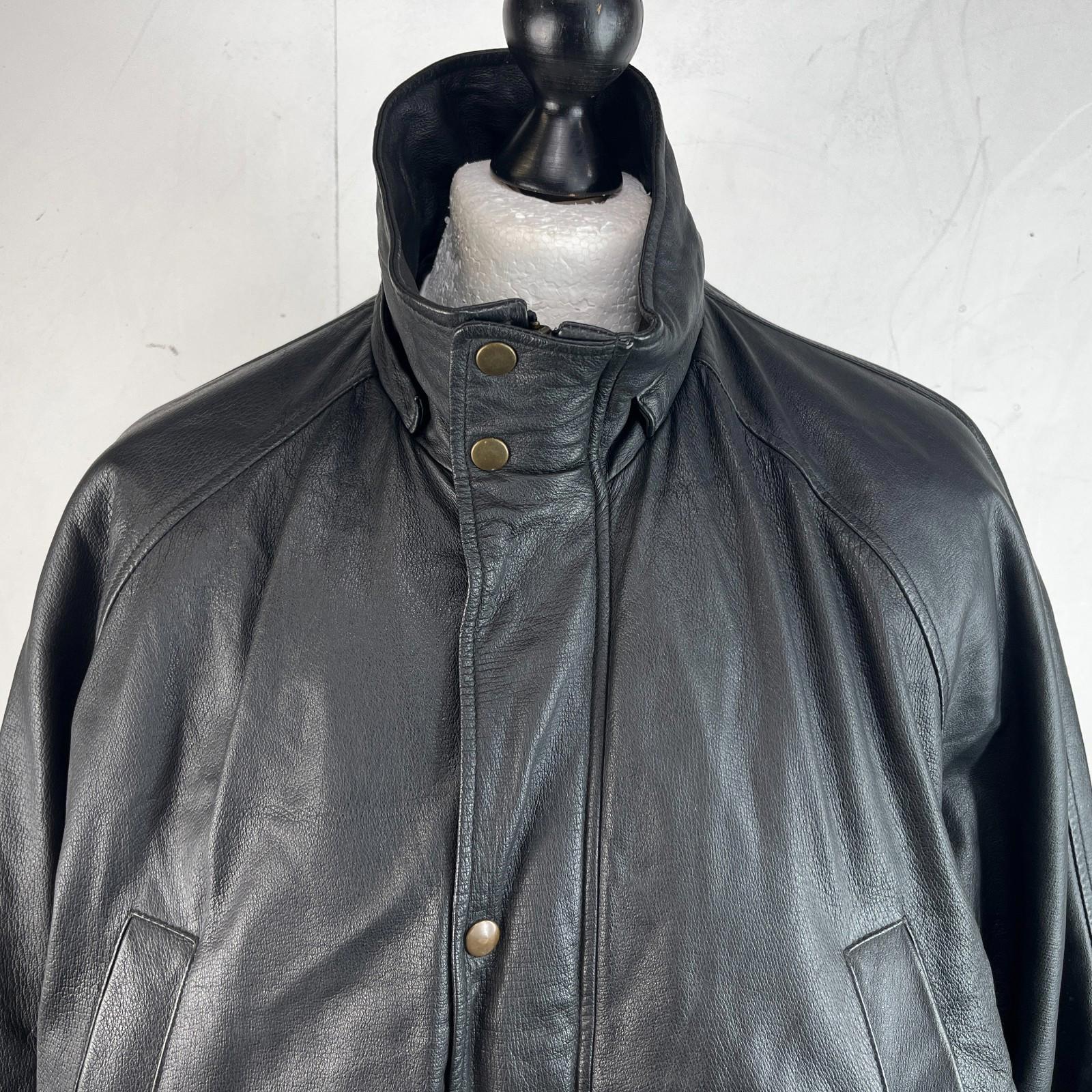 Paragon Mens Mid Length Leather Jacket Coat size XL in Black