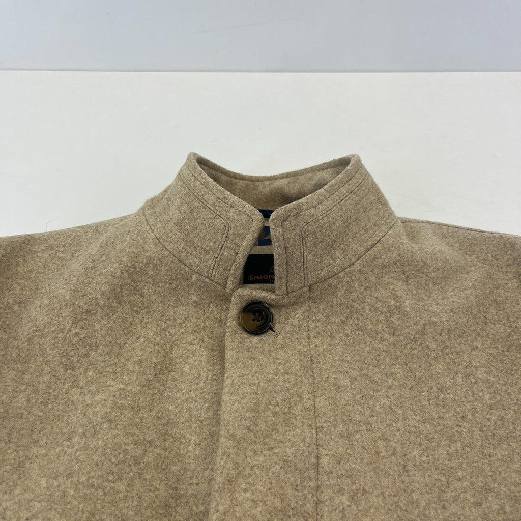 Simon Carter London Coat Mens 42R (Large) Oatmeal Beige Outdoors Office Smart Jacket