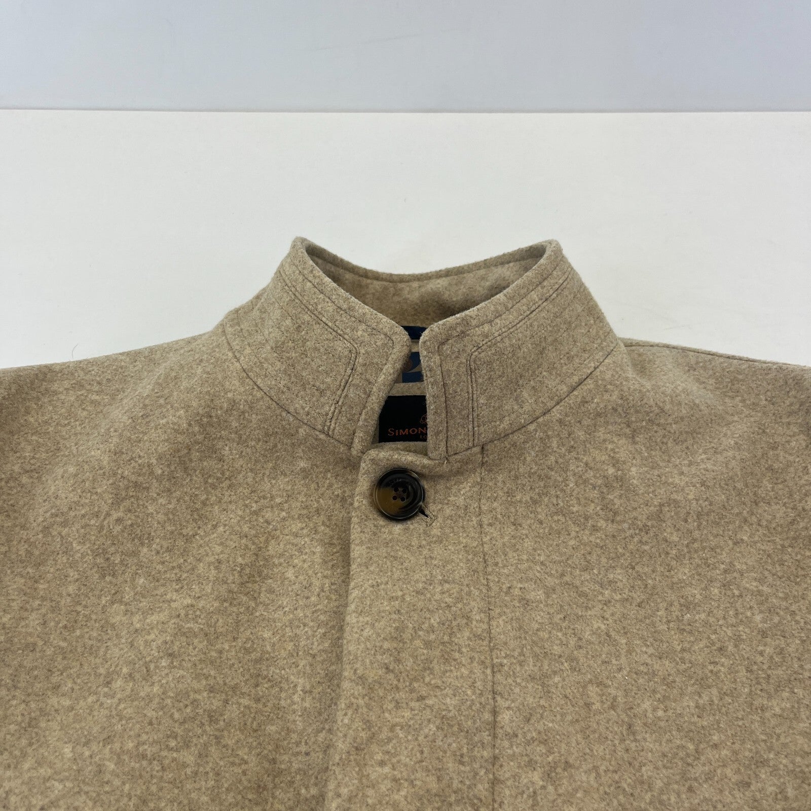 Simon Carter London Coat Mens 42R (Large) Oatmeal Beige Outdoors Office Smart Jacket