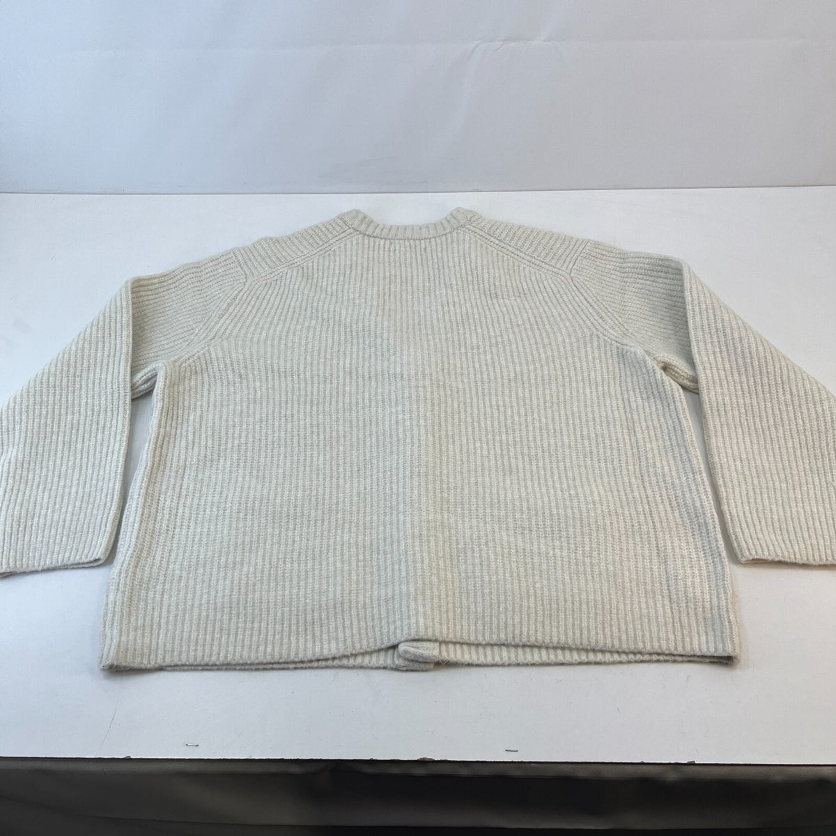 M&S Marks & Spencer Men's Luxury Cardigan XL Off White Ecru Cable Knit Wool Mix