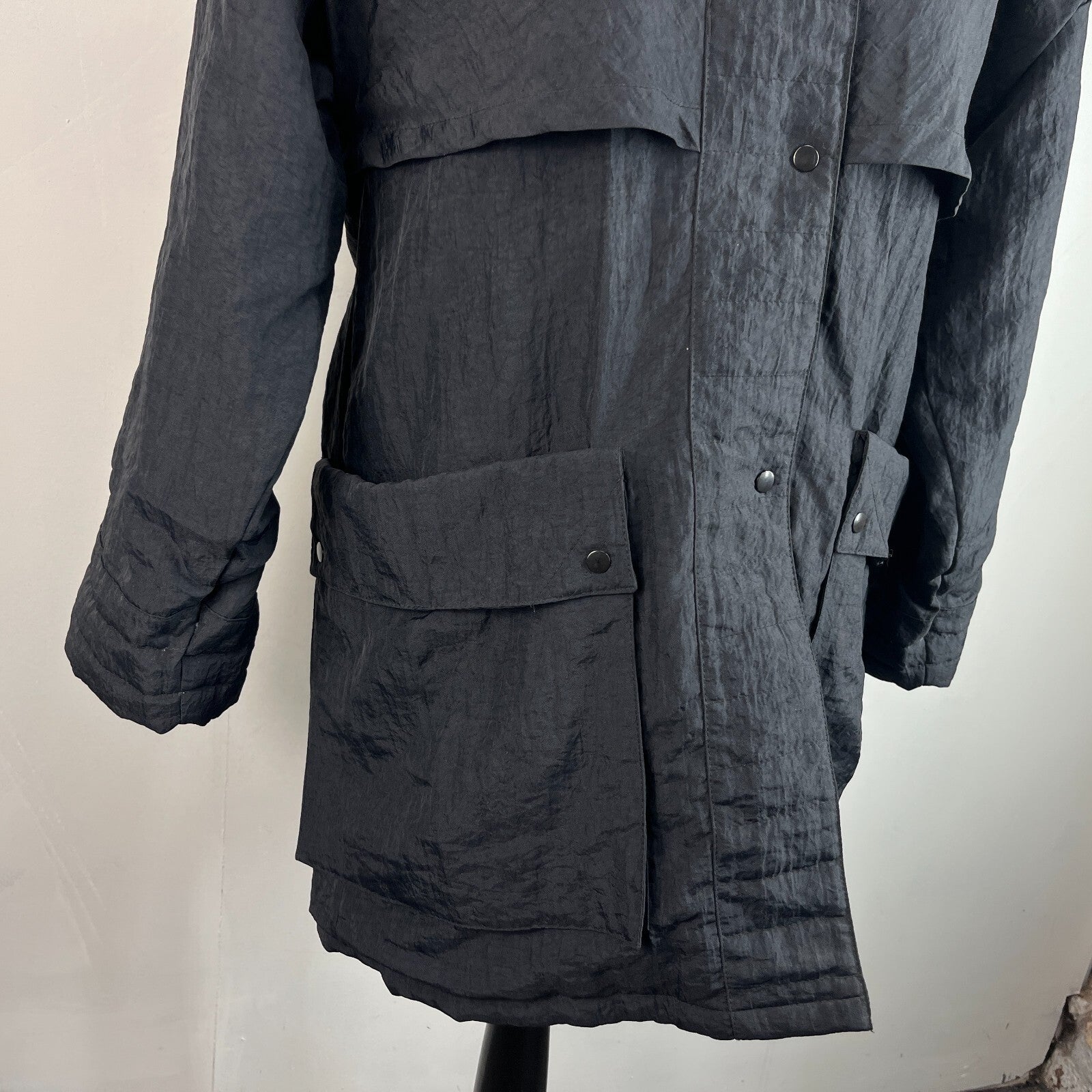 Genuine Macintosh Women's Insulated Mac Rain Trench Coat in Black UK size 12