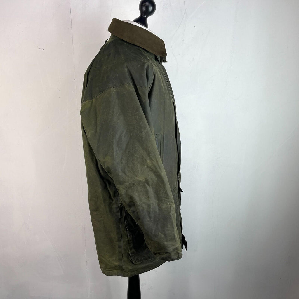 Claydon Insulated Wax Jacket Mens Medium Green Full Zip Hunting Country Cotton