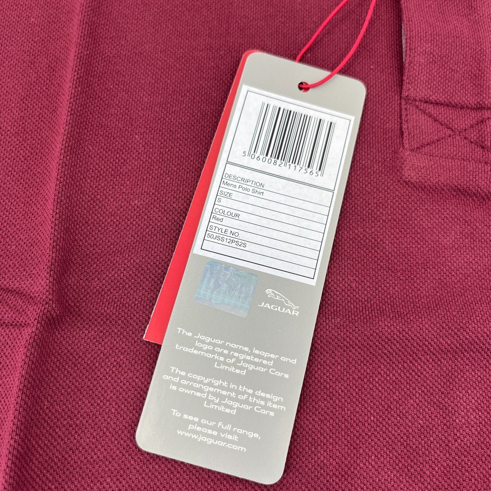 Genuine Jaguar Mens Core Polo Shirt in Maroon Burgundy Red size Small