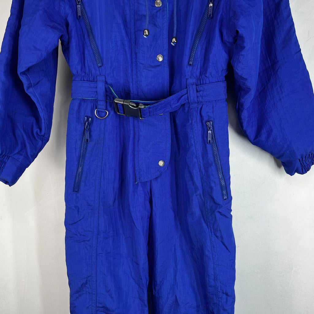 Vintage St Michael Women's Blue Snow Ski Suit One Piece size 12 - Near Mint