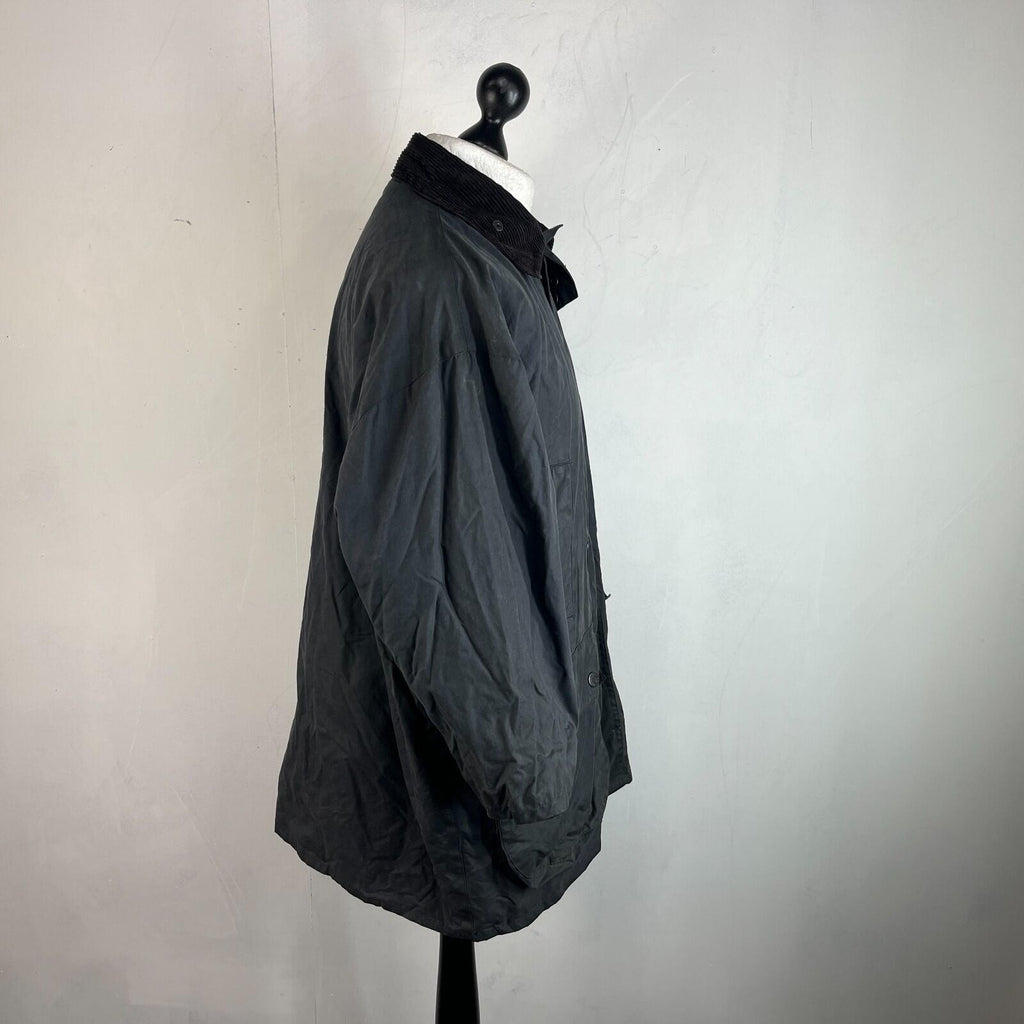 Mc Orvis Wax Jacket Mens size M Black Waxed Coat Made in the UK