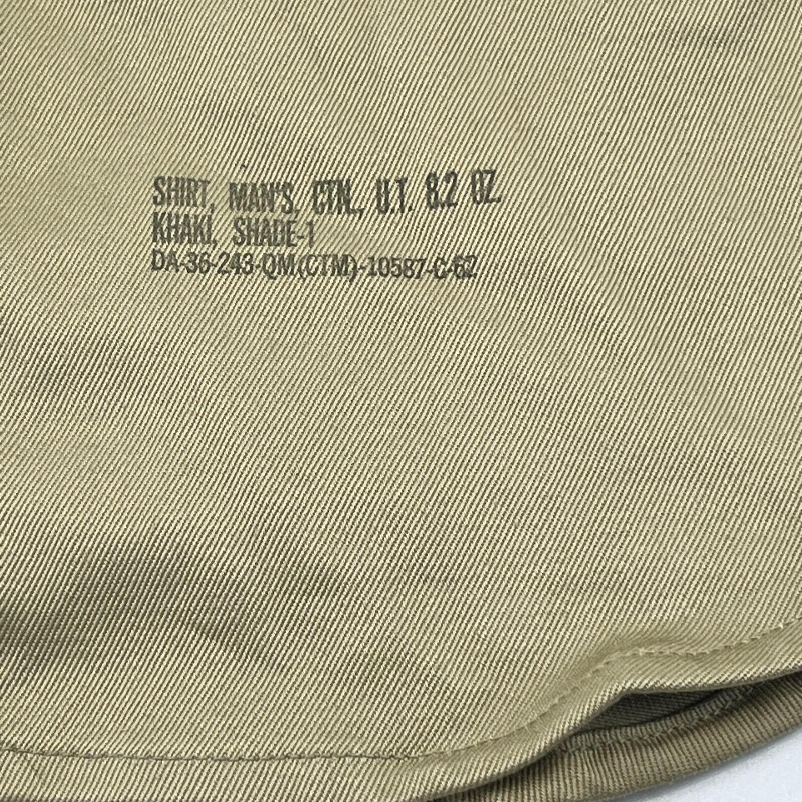 Vintage US Army Khaki Long Sleeve Shirt New Deadstock size 14 1/2 (UK Large)