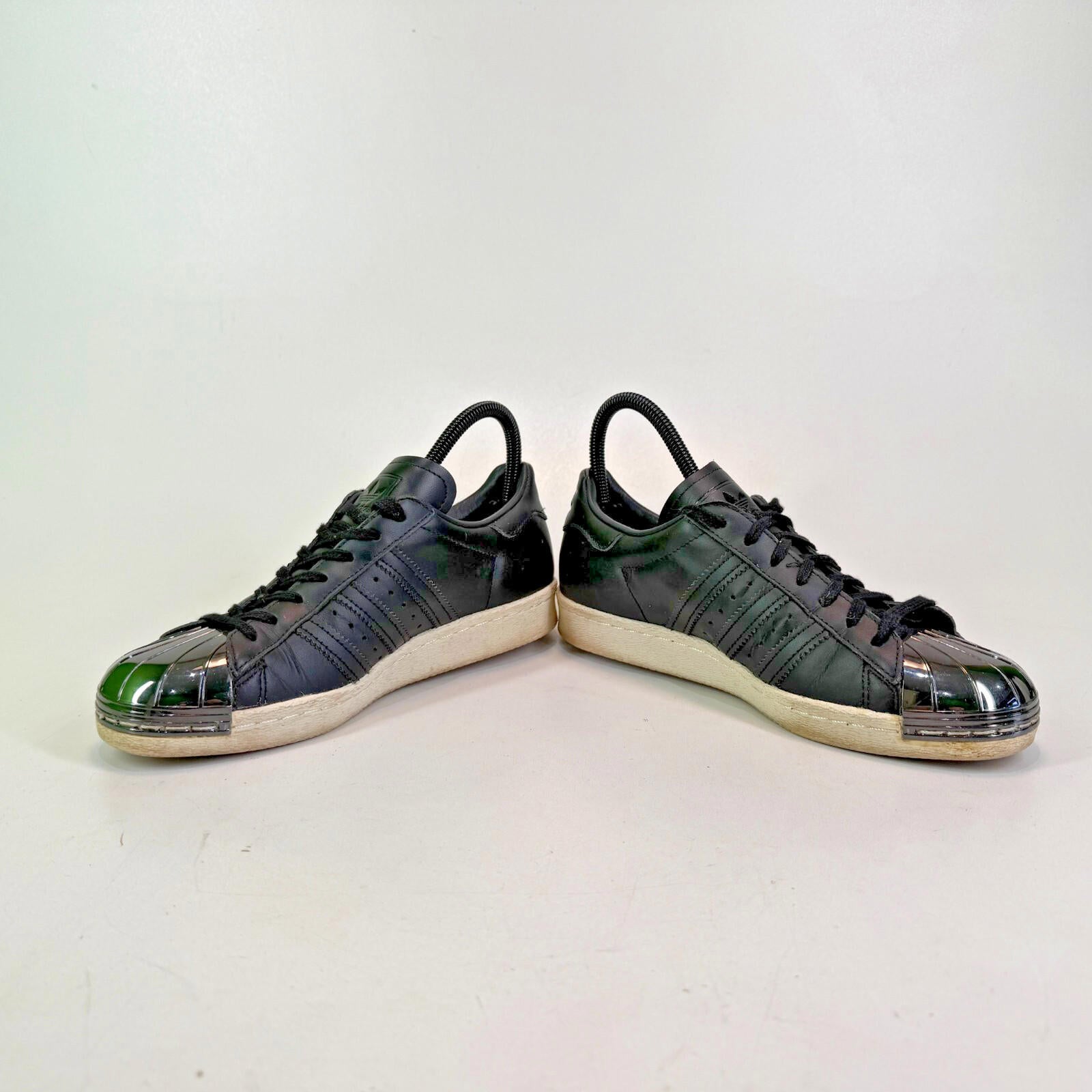 Adidas Superstar Dark Chrome Shell Toes Black Leather White Sole UK size 5