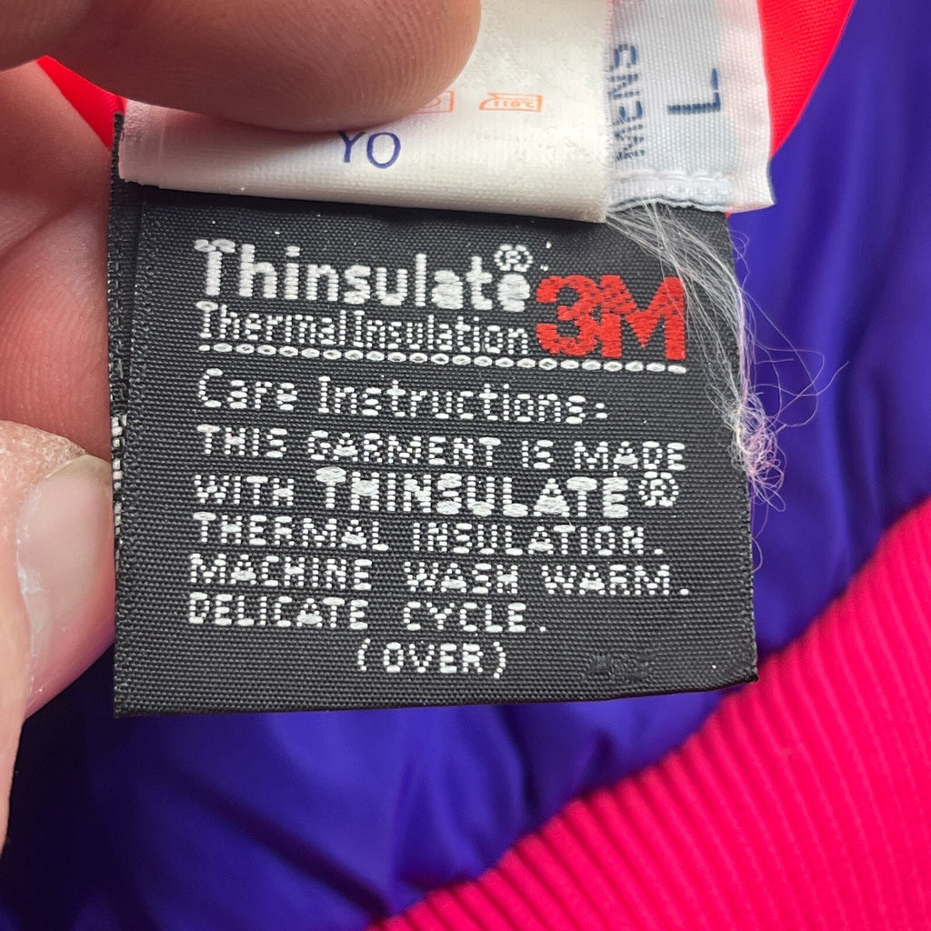 Vintage 1991 Columbia Reversible Ski/Snowboard Bomber Jacket Pink/Purple size L