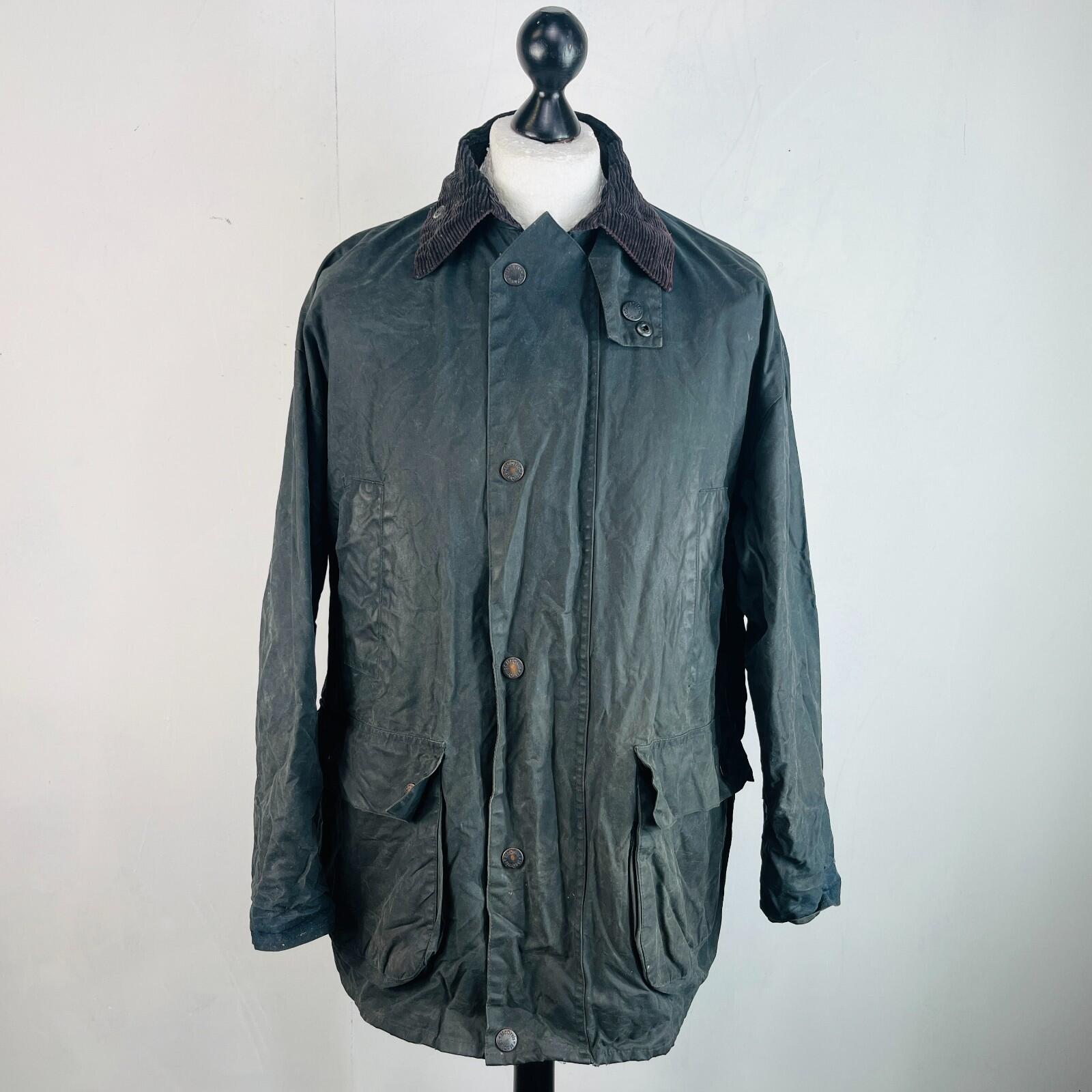 Mc Orvis Wax Jacket Mens size Small Oversized Black Waxed Riding Coat England