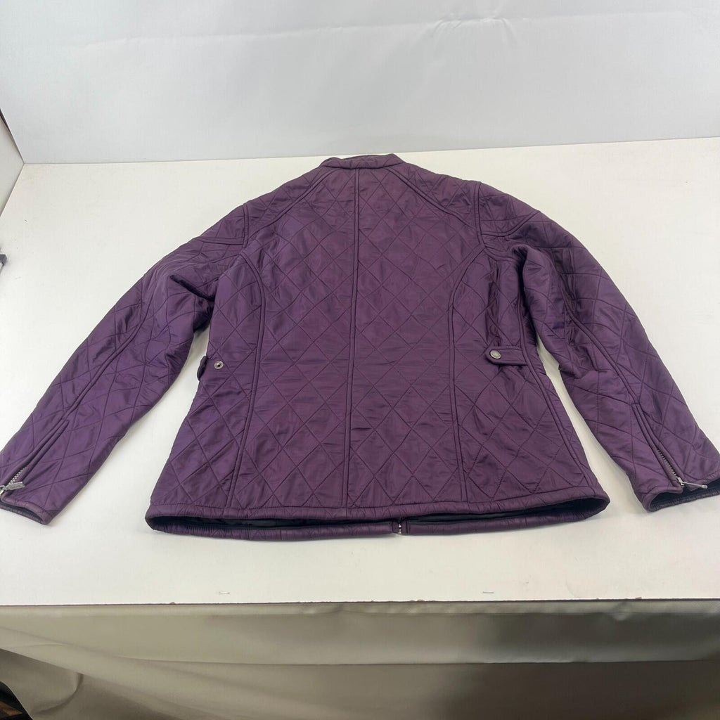 Barbour International Women's Quilted Jacket in Purple size 14 Fleece Lined