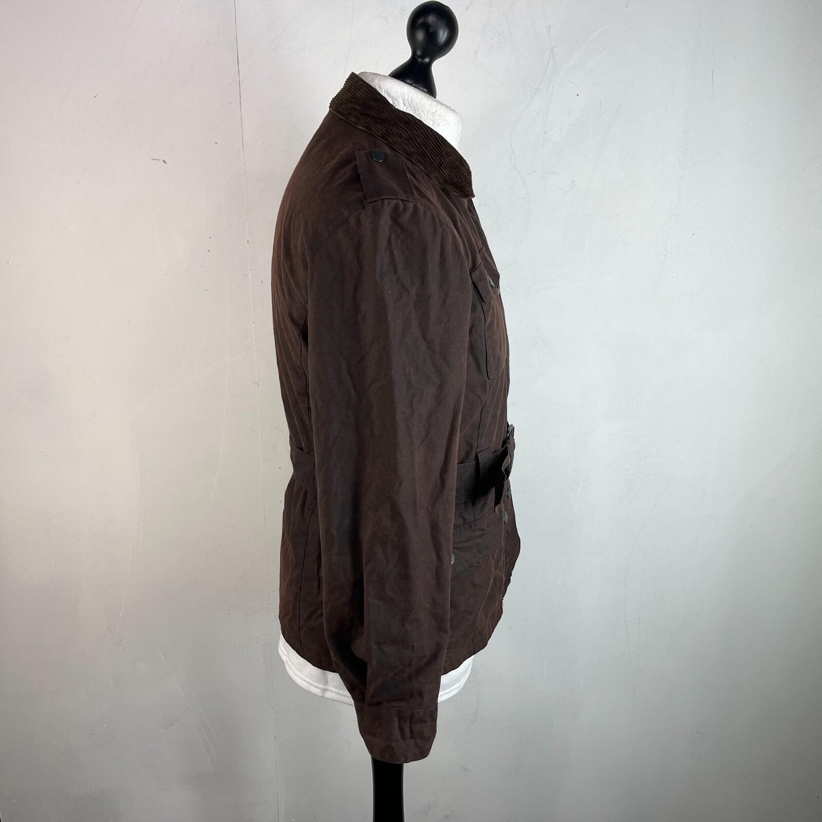 Mc Orvis Wax Jacket Womens size S Brown Waxed Coat with Belt Made in the UK