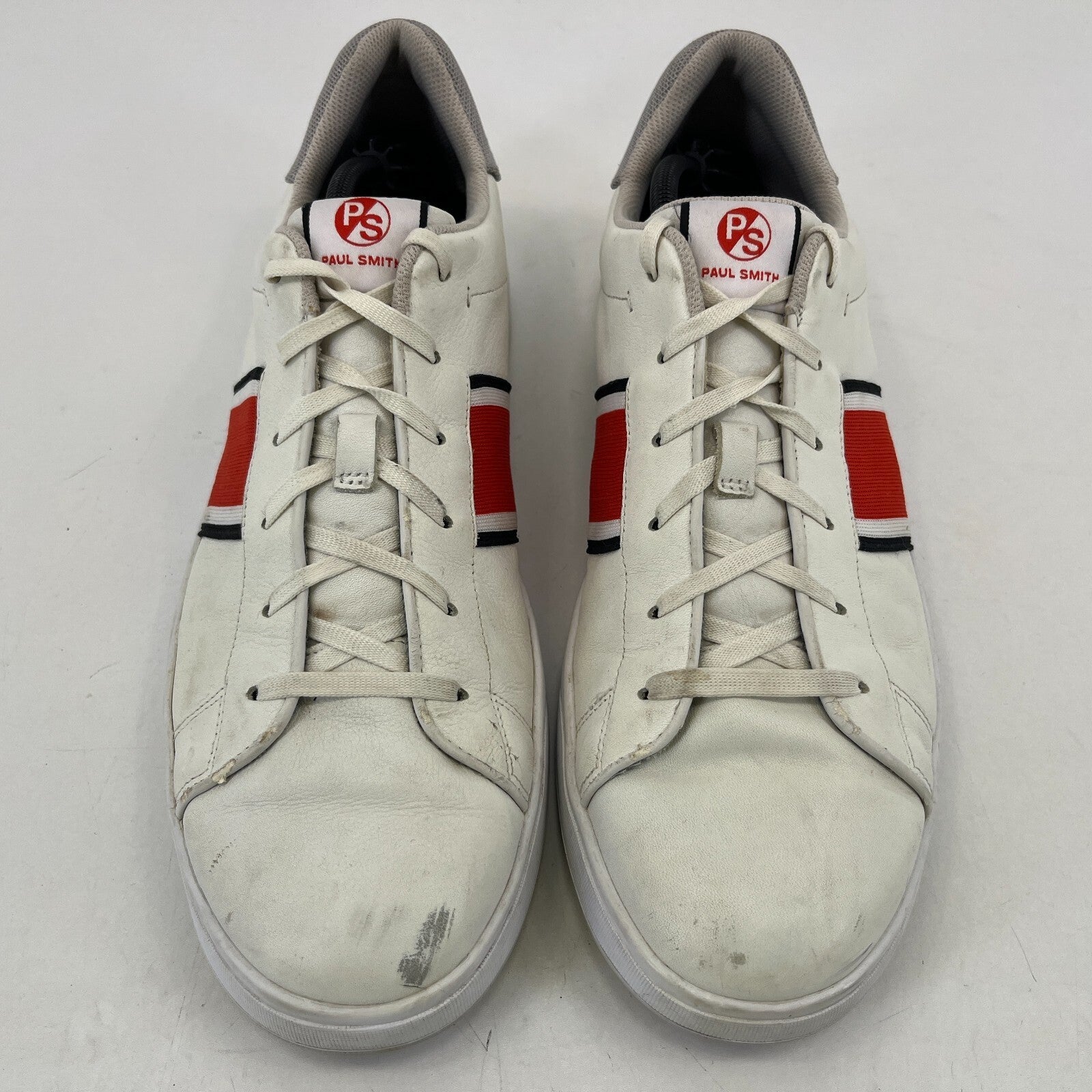 PS By Paul Smith Trainers Men's White & Red Striped Trainers size UK 11 - EU 43