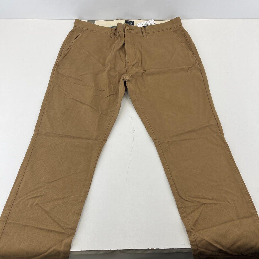 J Crew 250 Skinny Fit Stretch Chino Trousers in Brown W34" L32" New with Tags