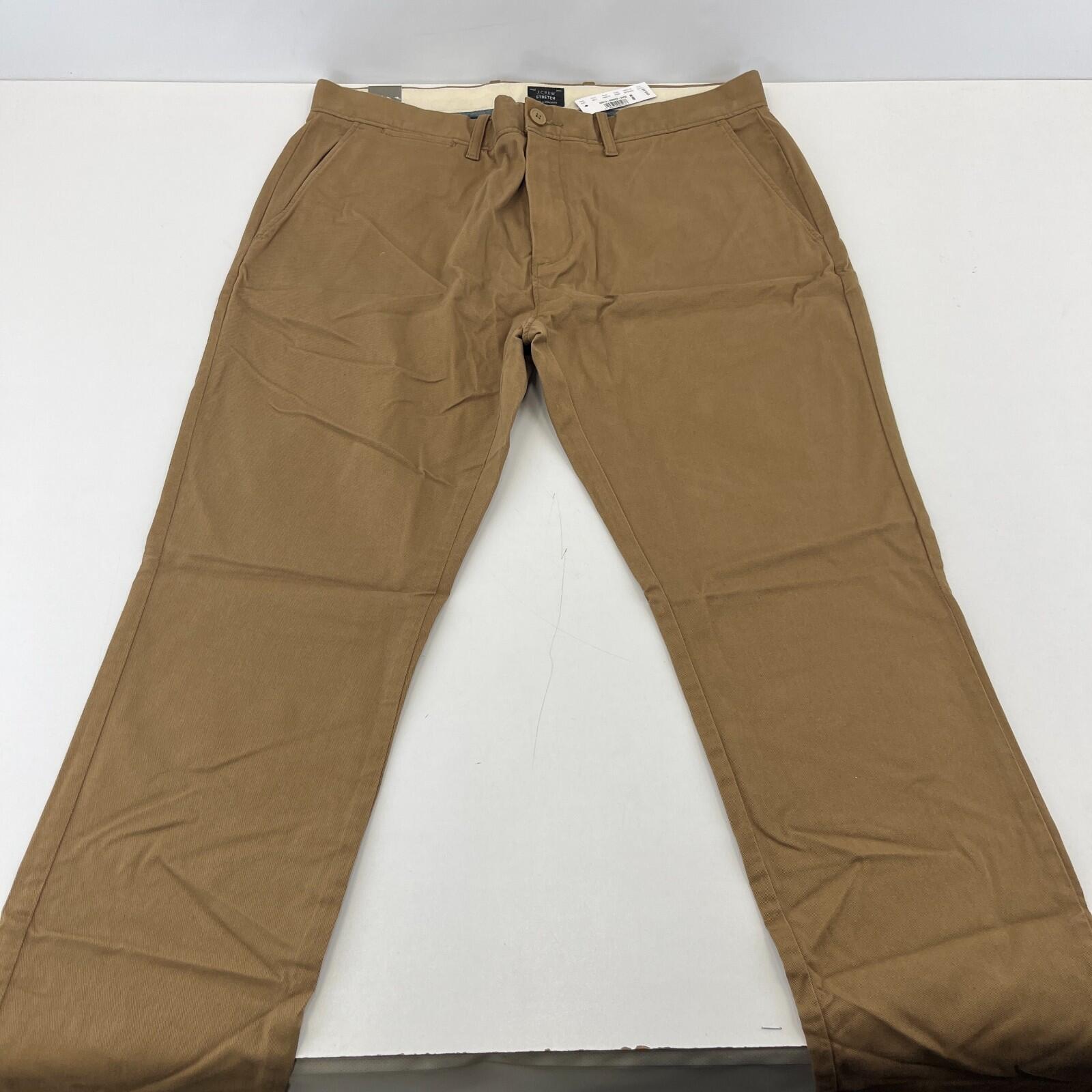 J Crew 250 Skinny Fit Stretch Chino Trousers in Brown W34" L32" New with Tags