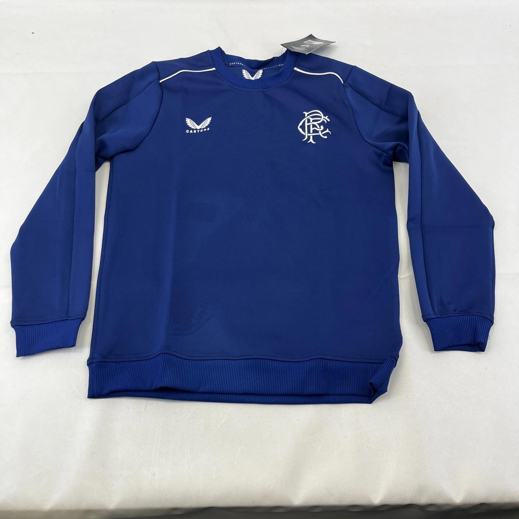 Rangers FC Football Club Kids Matchday Sweatshirt Top in Blue size Junior L