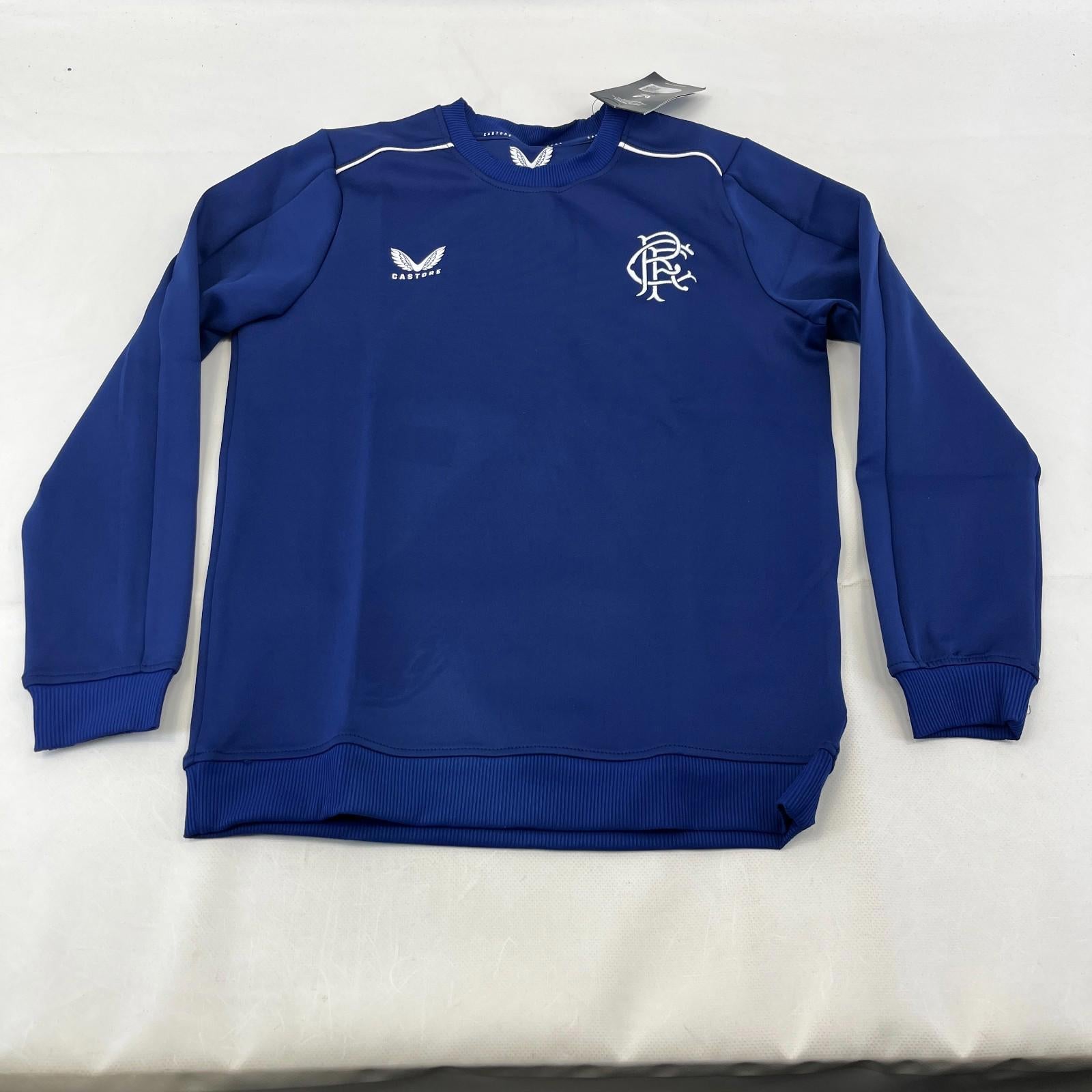 Rangers FC Football Club Kids Matchday Sweatshirt Top in Blue size Junior L