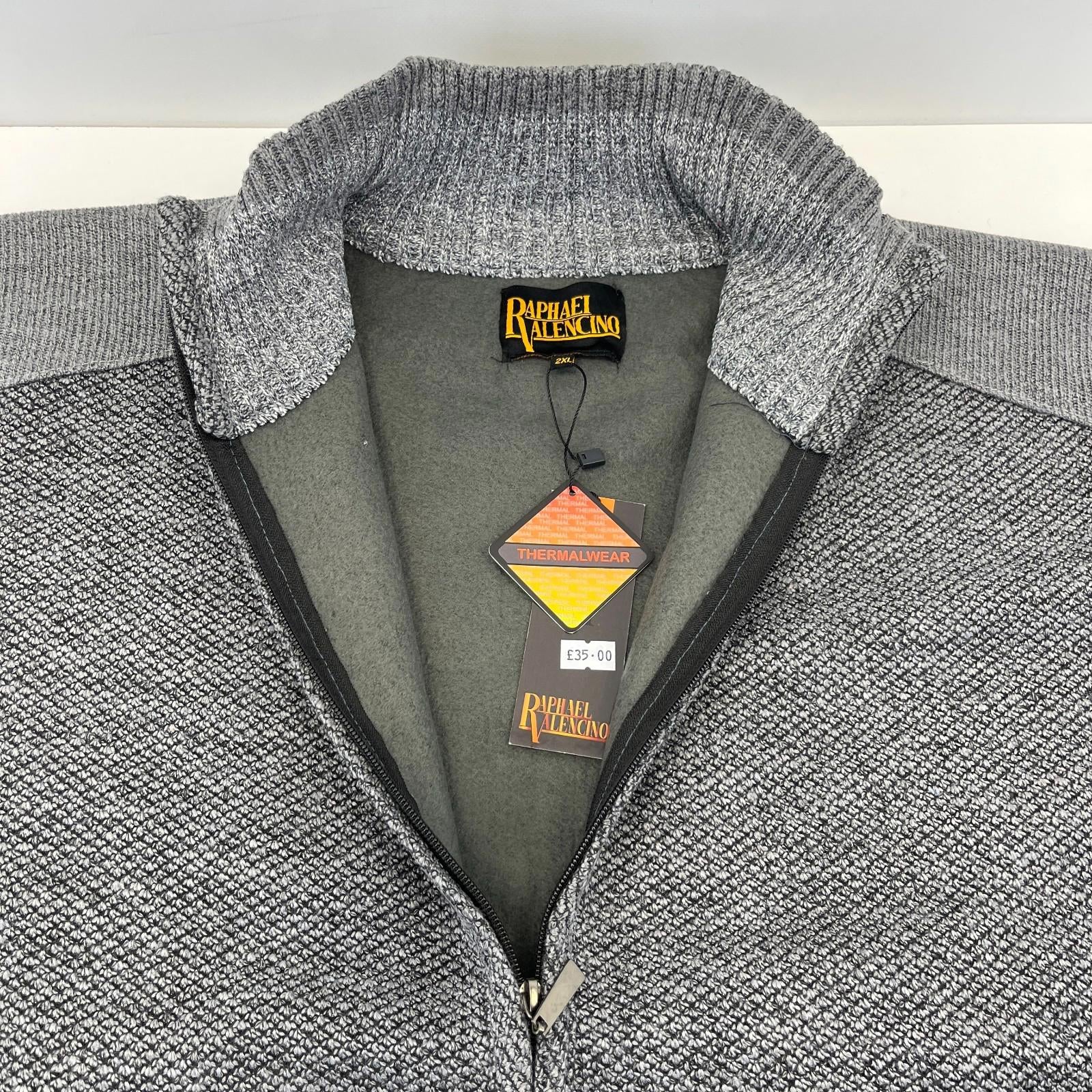 Raphael Valencino Thermal Fleece Lined Jacket Grey Long Sleeve Mens 2XL - New