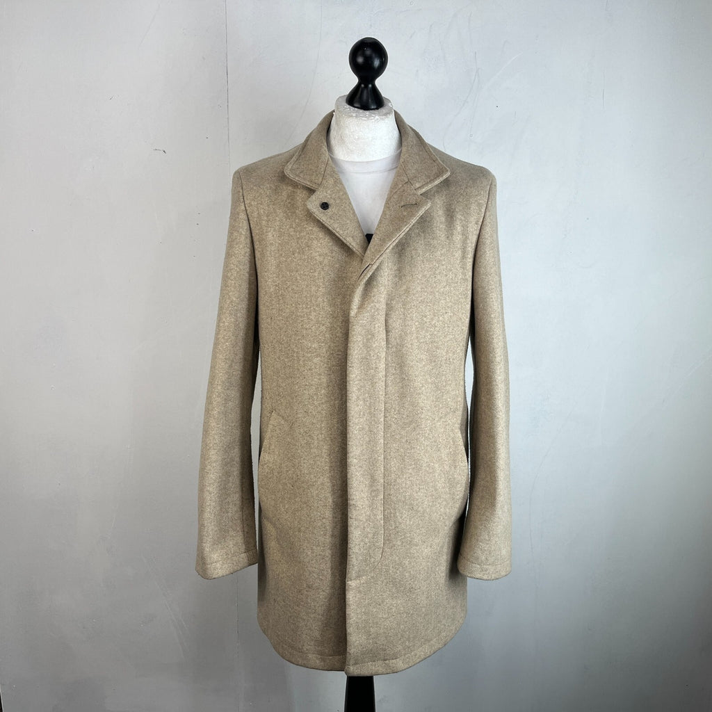 Simon Carter London Coat Mens 42R (Large) Oatmeal Beige Outdoors Office Smart Jacket