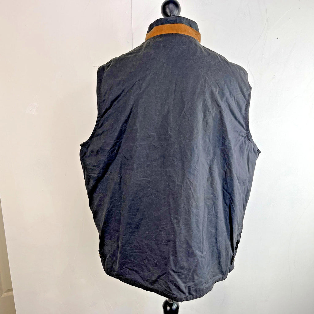 High Divers Wax Waterproof Gilet/Bodywarmer in Black Size 2XL Embroidered