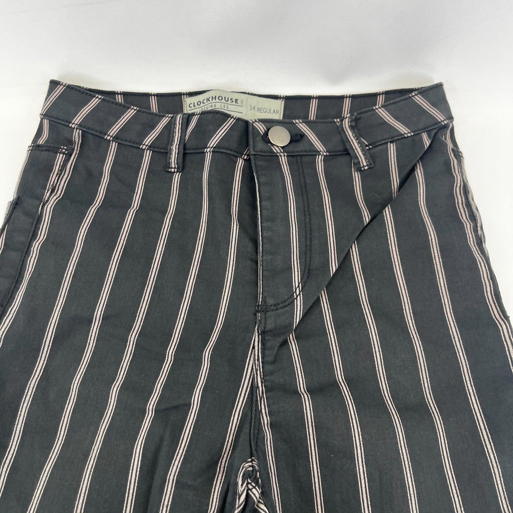 C&A Clockhouse Womens Black Striped Jeans Jegging Leg Skinny size 34R - NWOT