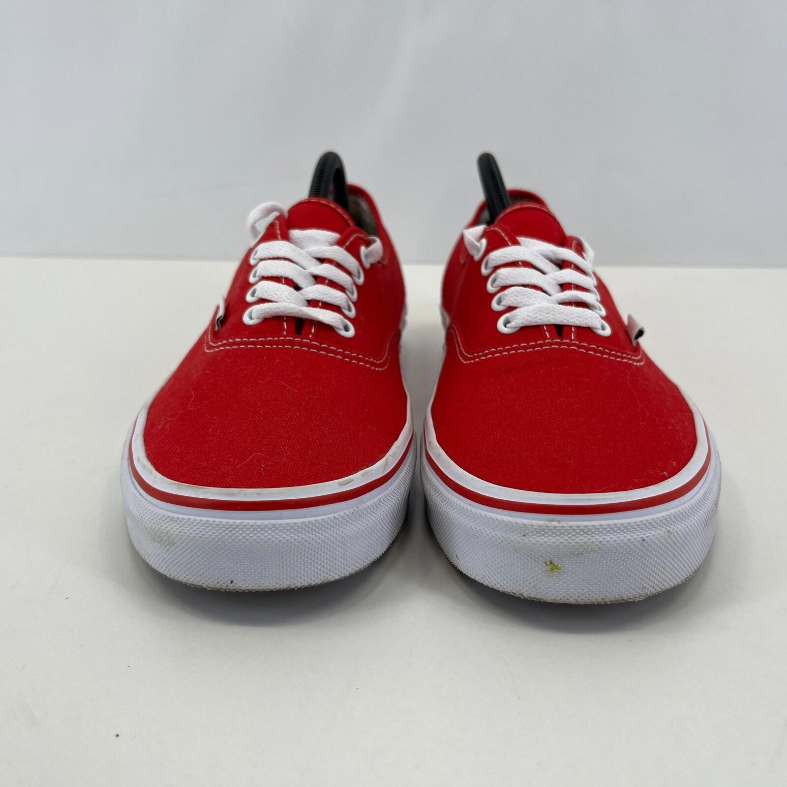 Vans Authentic Lo Skate Trainers Shoes Red Men's size UK 9.5 / EU 44 - Near Mint
