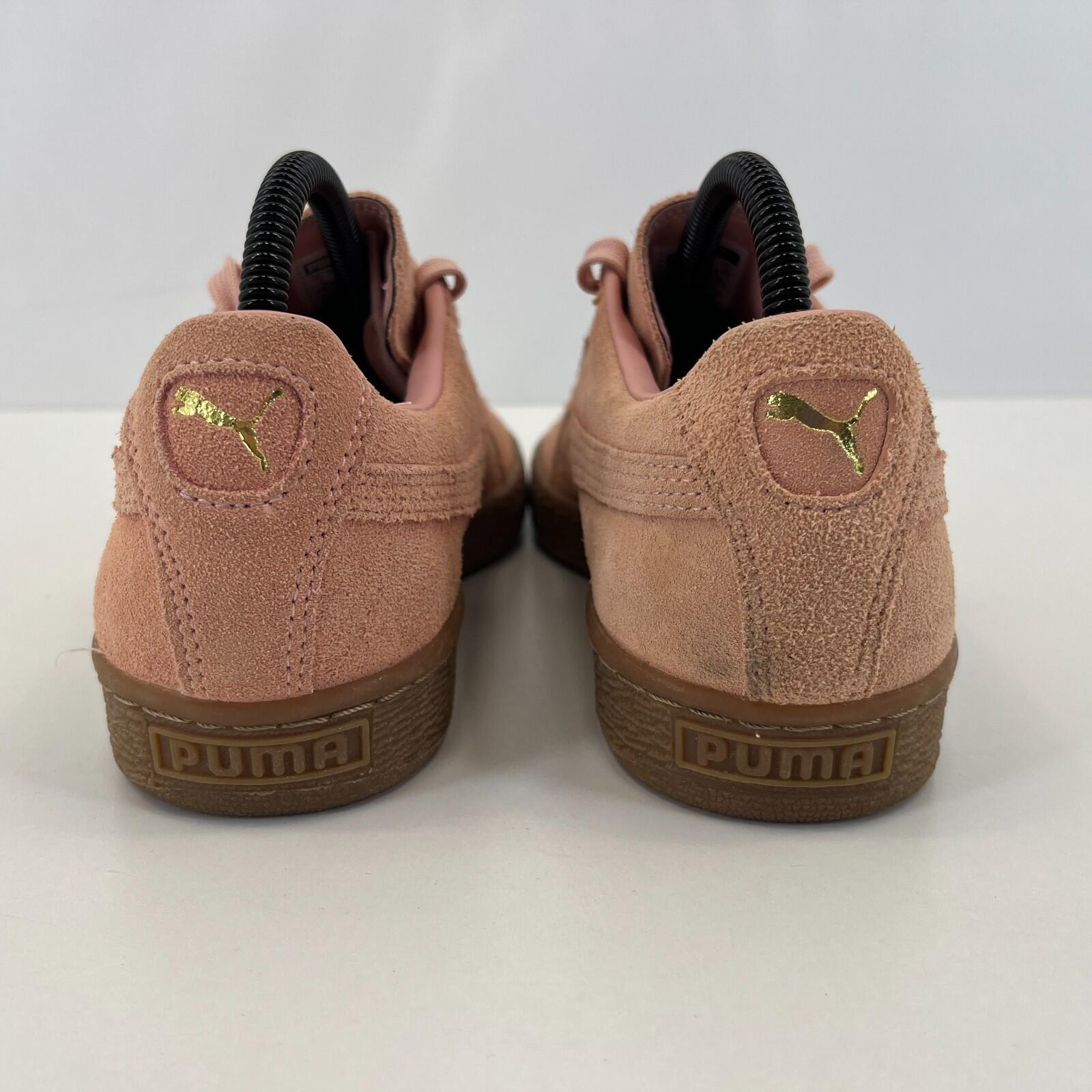 Puma Women's Palermo Trainers Suede Low Top Gum Sole in Pastel Ping UK size 6