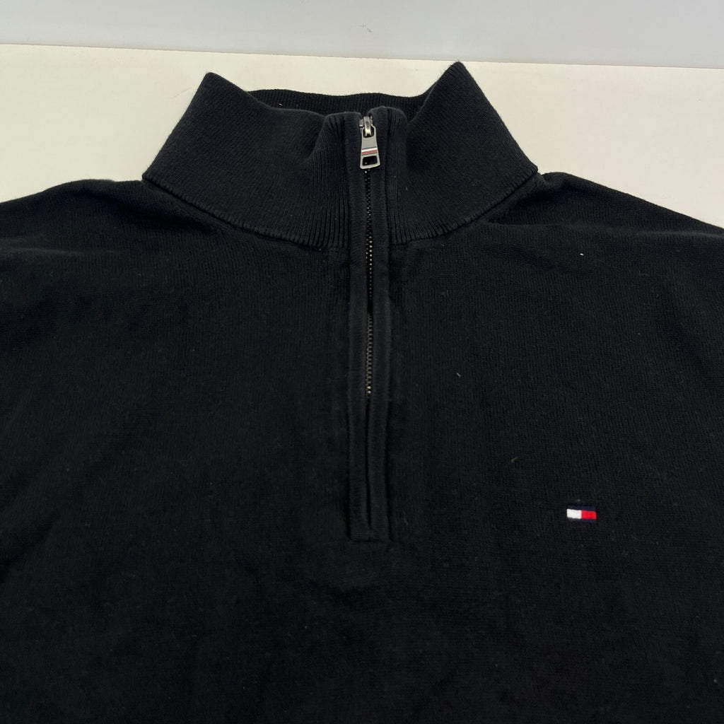 Tommy Hilfiger Women's Knit Turtleneck 1/4 Zip Sweater in Black size Large