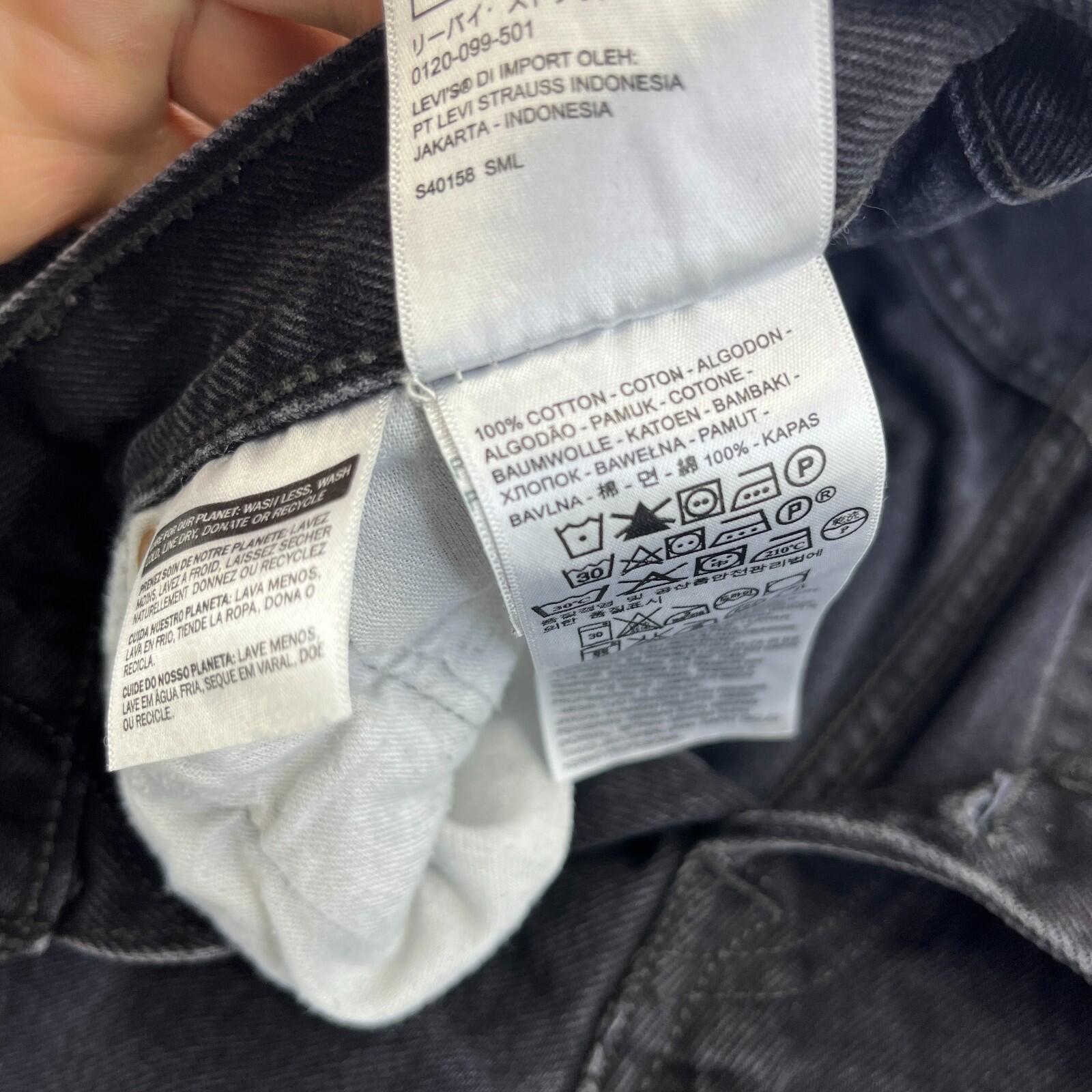 Levi 501 Jeans Black Denim Slim Straight Fit Women's W29" L30"
