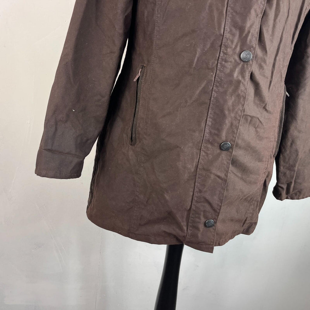 Vintage Hunter Outdoor Wax Jacket Womens 14 Brown Country Coat Made in England